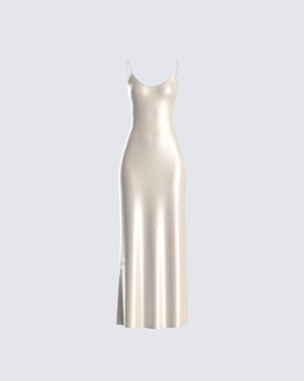 finesse Venus Ivory Satin Dress