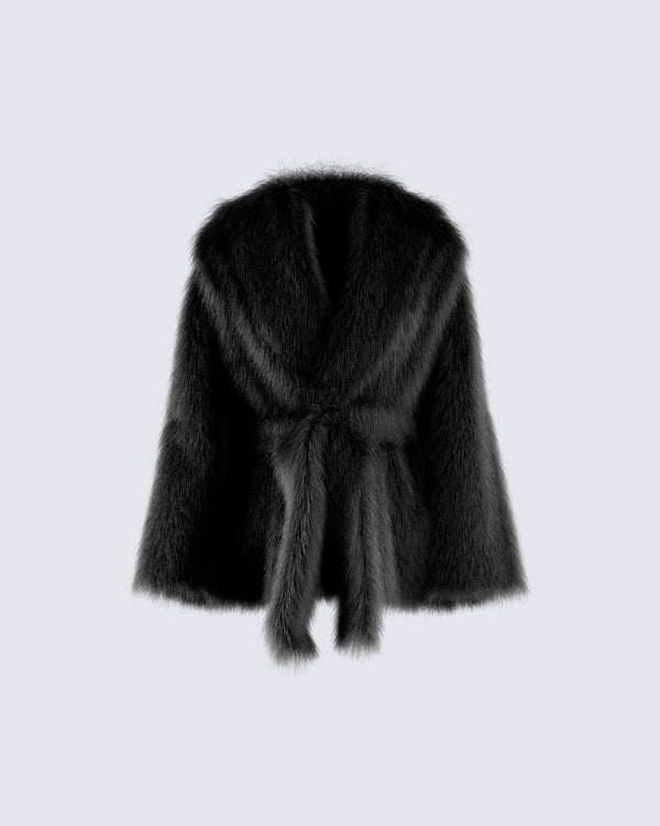 finesse Victoria Black Fur Coat
