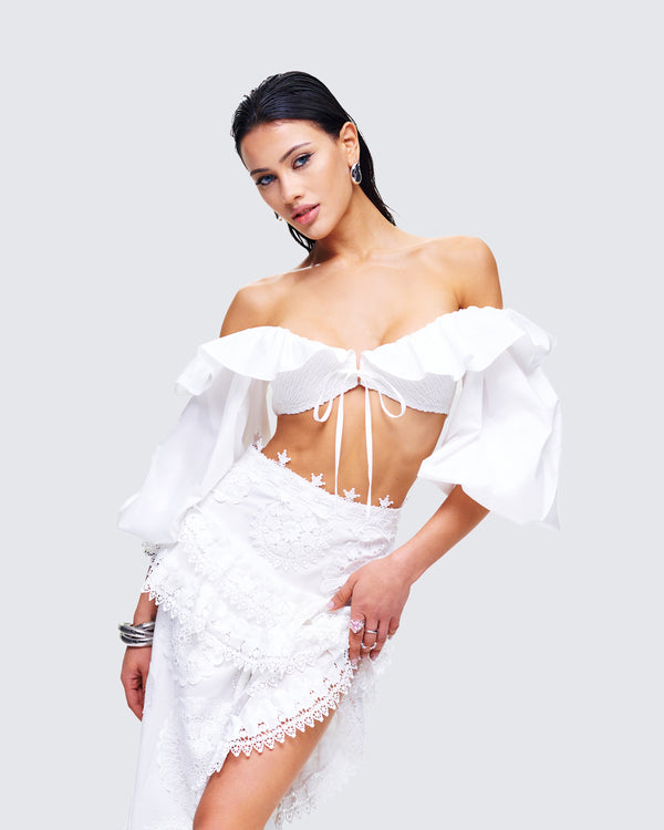 Finesse Villi White Off Shoulder Top
