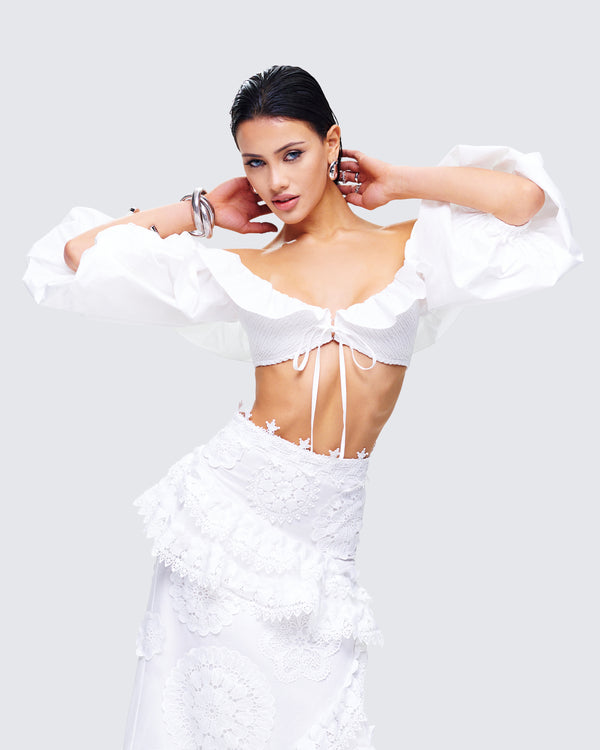 Finesse Villi White Off Shoulder Top