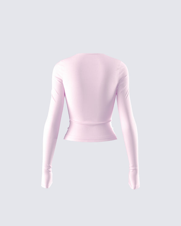 Finesse Vivi Pink Jersey Long Sleeve Top