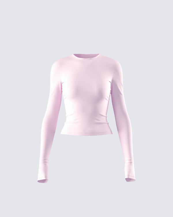finesse Vivi Pink Jersey Long Sleeve Top