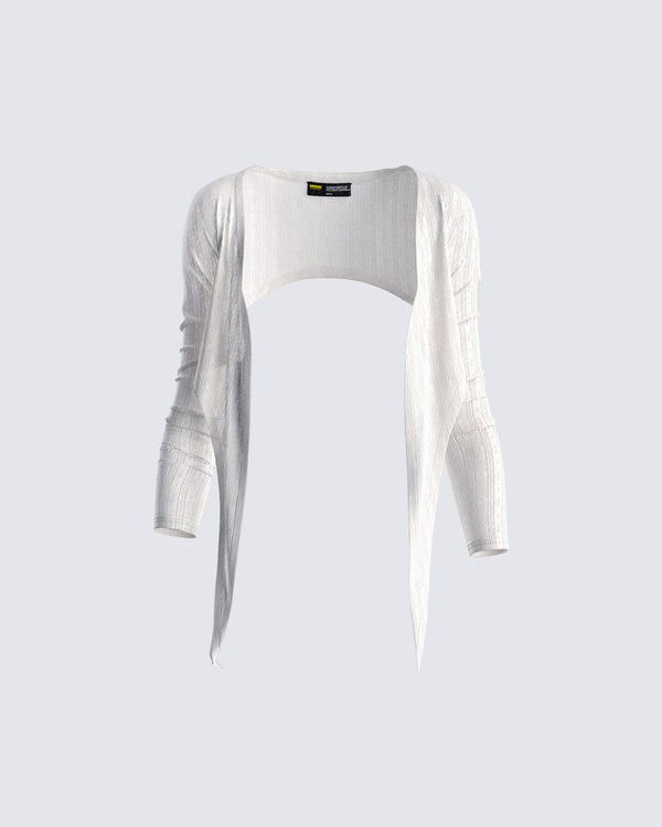 finesse Winnie Ivory Pointelle Shrug