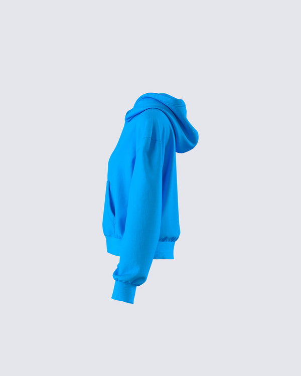 Finesse Yamuna Blue Fleece Hoodie