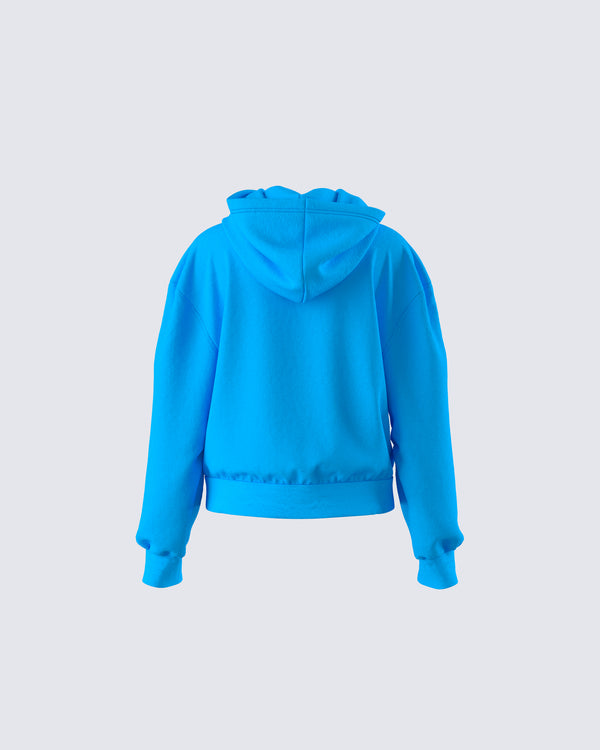Finesse Yamuna Blue Fleece Hoodie