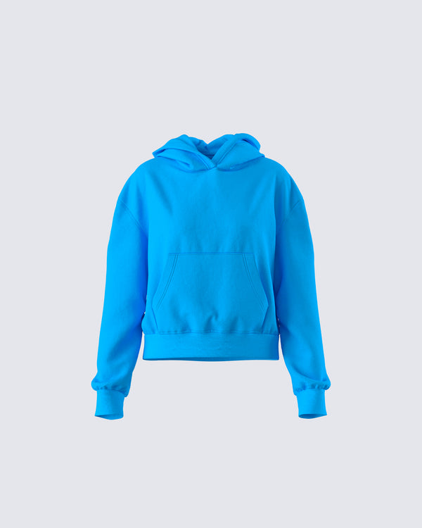 finesse Yamuna Blue Fleece Hoodie