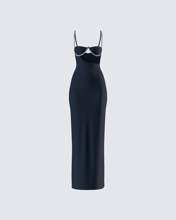 finesse Yara Black Cut Out Maxi Dress
