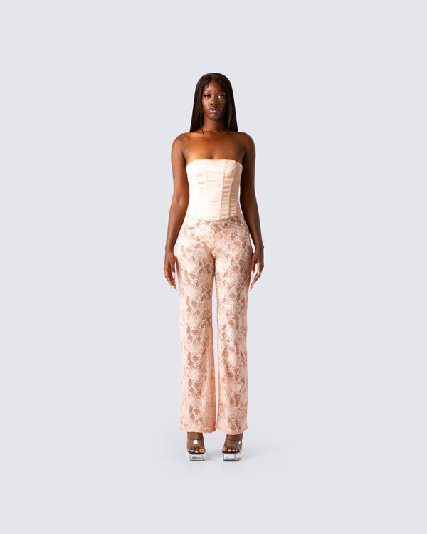 Finesse Yuri Peach Lace Pant