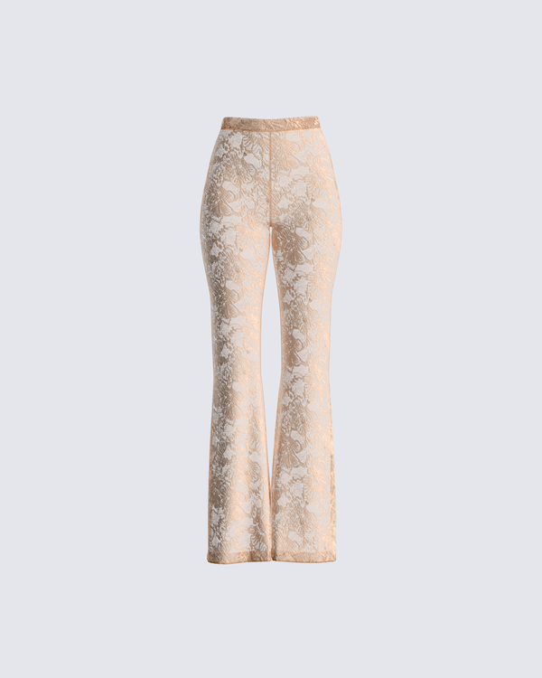 finesse Yuri Peach Lace Pant