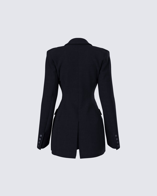 Finesse Zila Black Suiting Hourglass Blazer