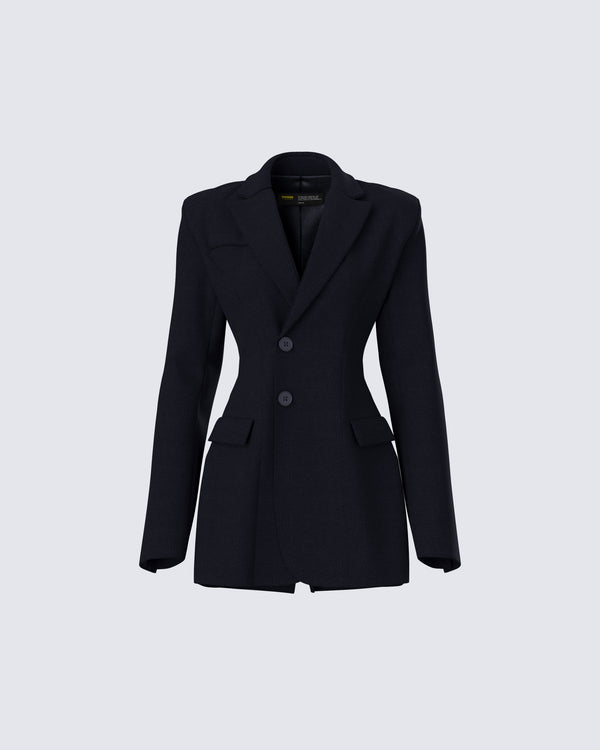 finesse Zila Black Suiting Hourglass Blazer