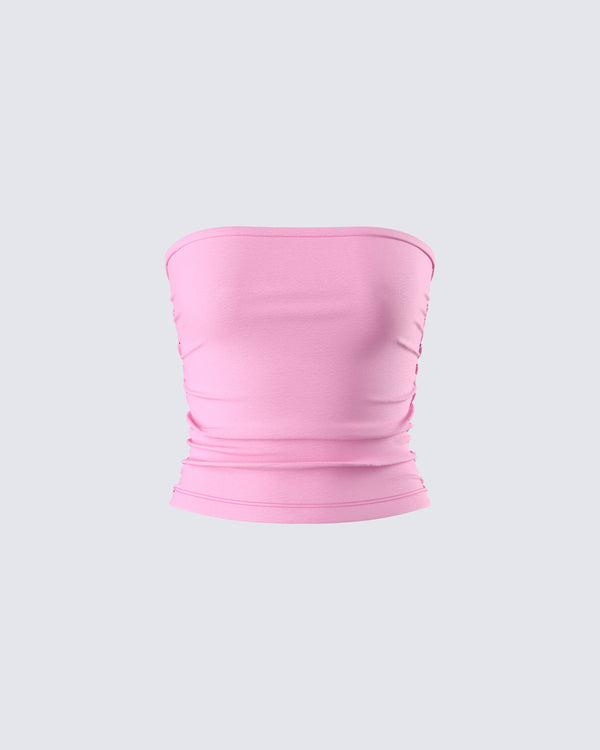 finesse Zinnia Pink Jersey Tube Top
