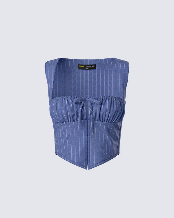 finesse Ziva Grey Pinstripe Top