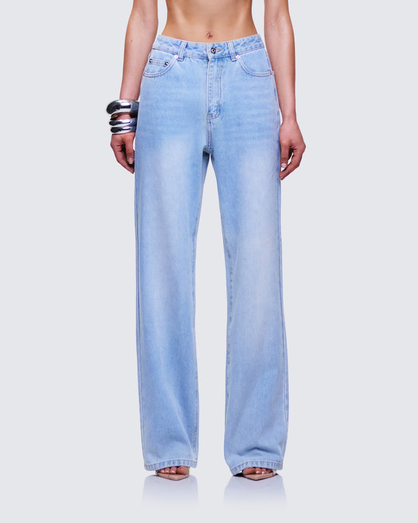 Finesse Zo Blue Denim Straight Leg Jean