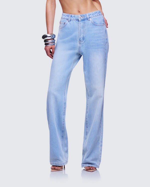 Finesse Zo Blue Denim Straight Leg Jean