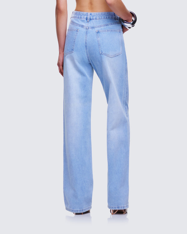 Finesse Zo Blue Denim Straight Leg Jean