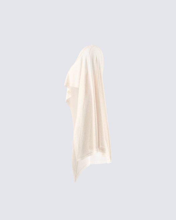 Finesse Zoella Ivory Off Shoulder Poncho