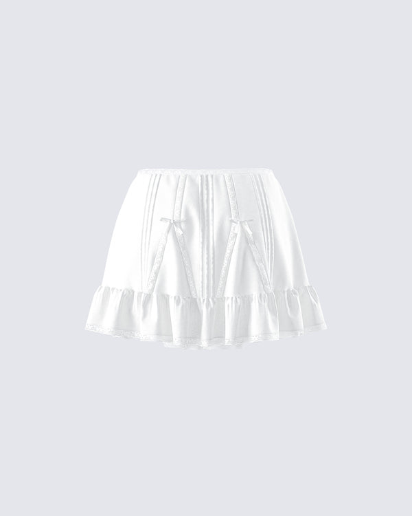 Finesse Zoella Ivory Ruffle Mini Skirt