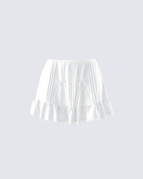 finesse Zoella Ivory Ruffle Mini Skirt