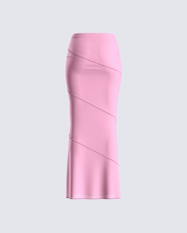 Finesse Zoelle Pink Knit Maxi Skirt