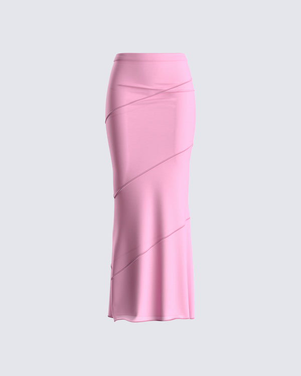 finesse Zoelle Pink Knit Maxi Skirt