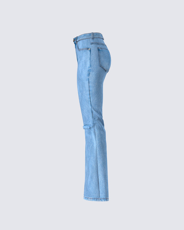 Finesse Zosia Blue Denim Ripped Jean