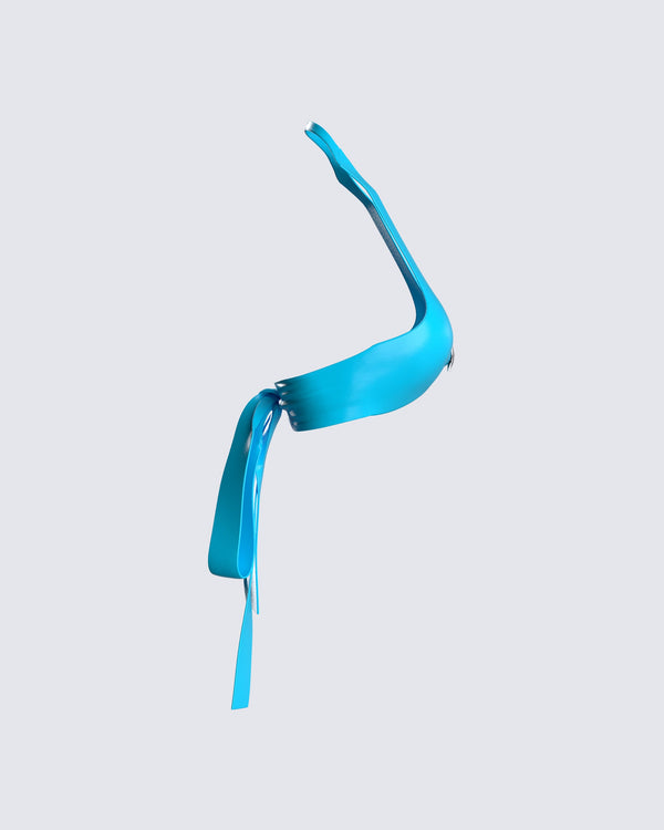 Finesse Paola Metallic Jersey Butterfly Trim Halter Top