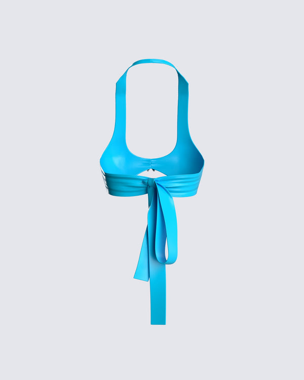 Finesse Paola Metallic Jersey Butterfly Trim Halter Top