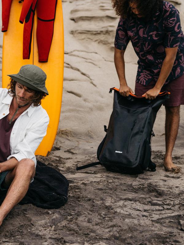 Finisterre Drift 30L Waterproof Roll Top Backpack Black