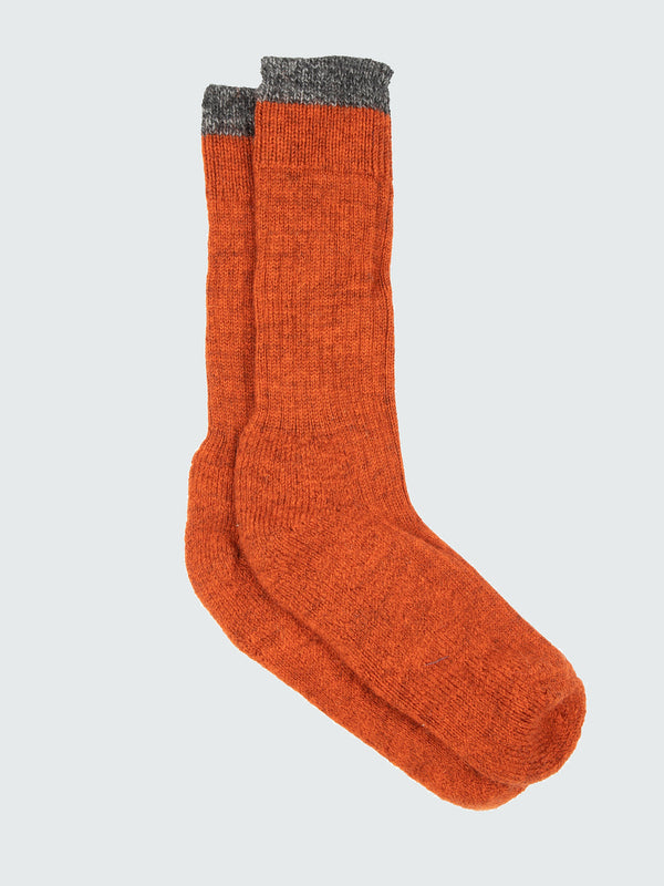 Finisterre Bosun Sock Burnt Orange/Grey Marl