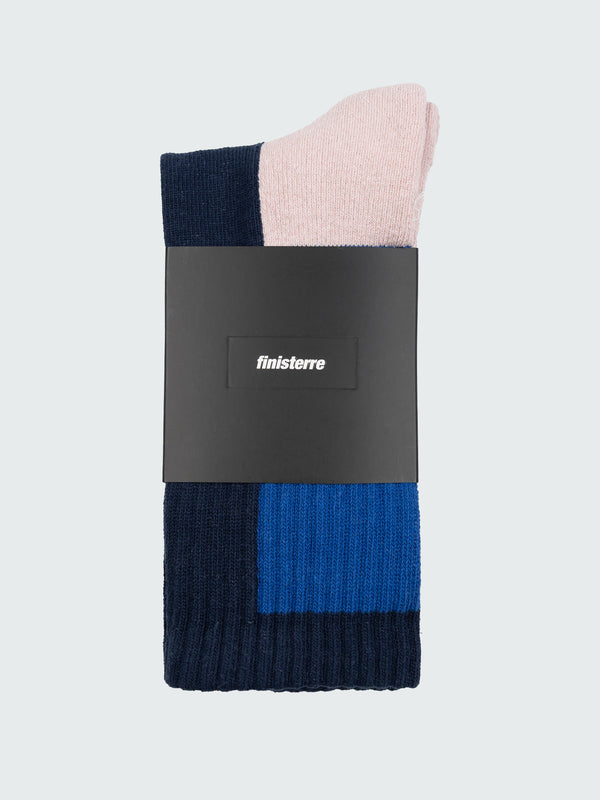 Finisterre High Tide Sock Deep Blue/Pink Osmosis