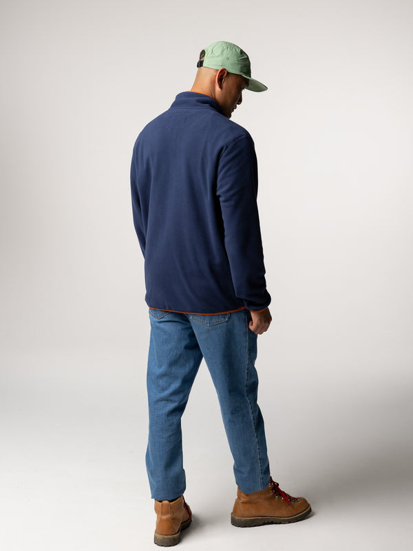 Finisterre Men's Axiom 1/4 Snap Fleece Deep Blue