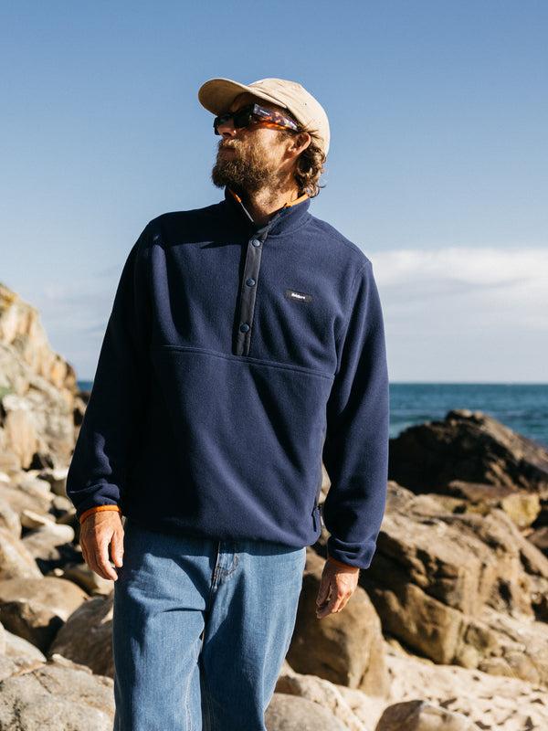 finisterre Men's Axiom 1/4 Snap Fleece Deep Blue