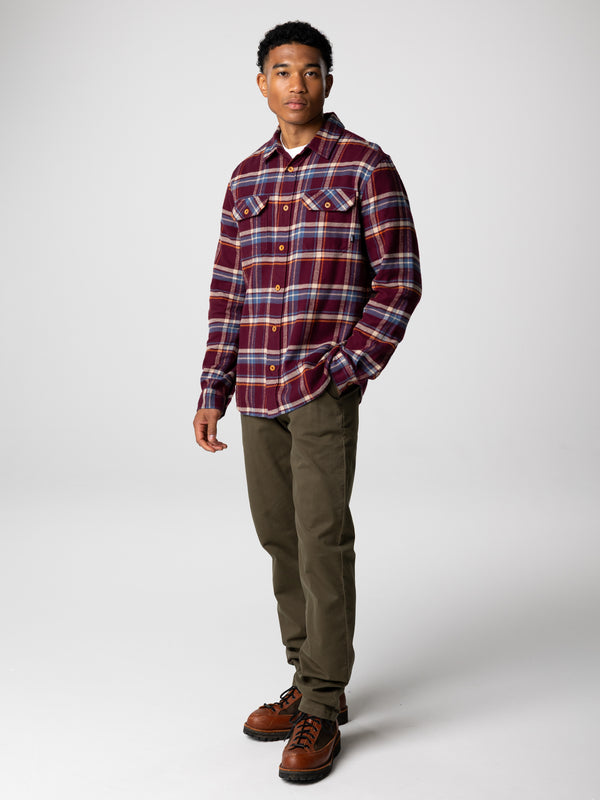 Finisterre Men's Beardsmore Shirt Plum Check