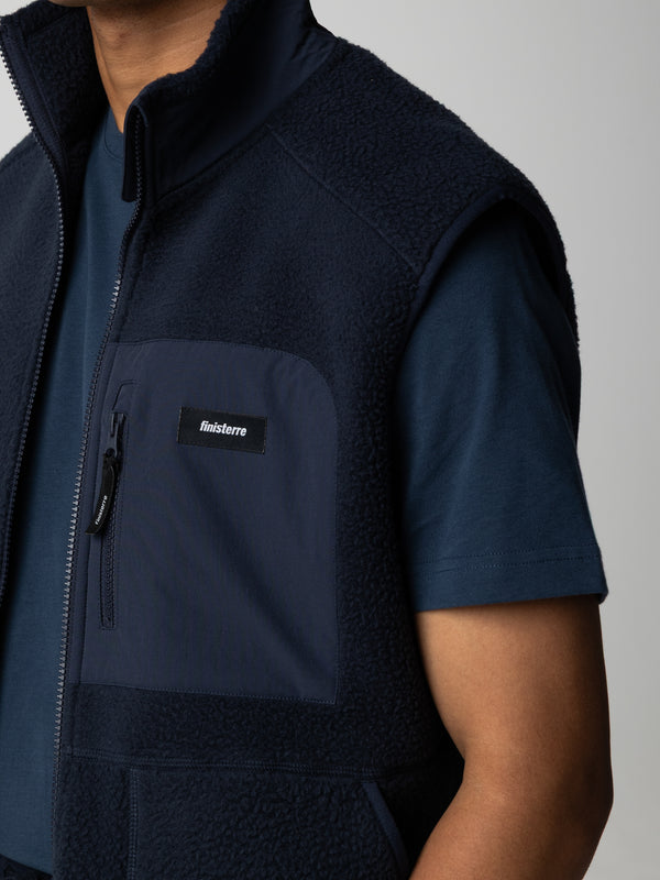Finisterre Men's Bolster Fleece Gilet Navy
