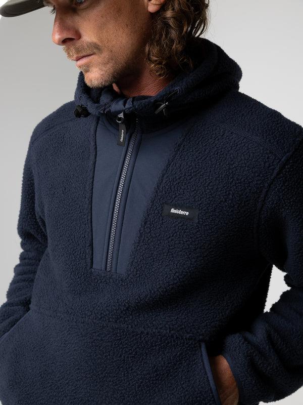 Finisterre Men's Bolster Fleece Hoodie Navy