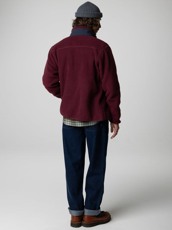 Finisterre Men's Bolster Full Zip Fleece Plum/Navy