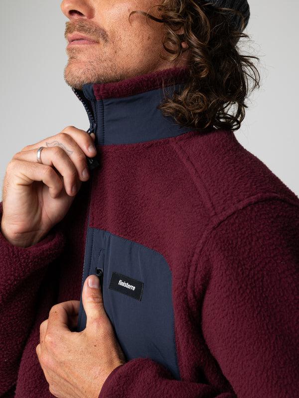 Finisterre Men's Bolster Full Zip Fleece Plum/Navy