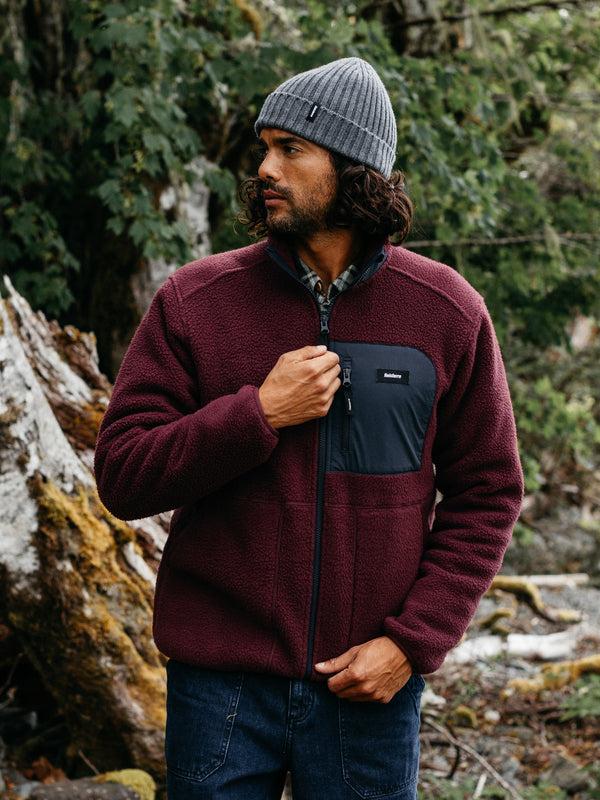 finisterre Men's Bolster Full Zip Fleece Plum/Navy