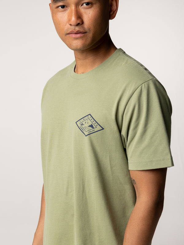 Finisterre Men's Diamond Logo T-Shirt Bayleaf