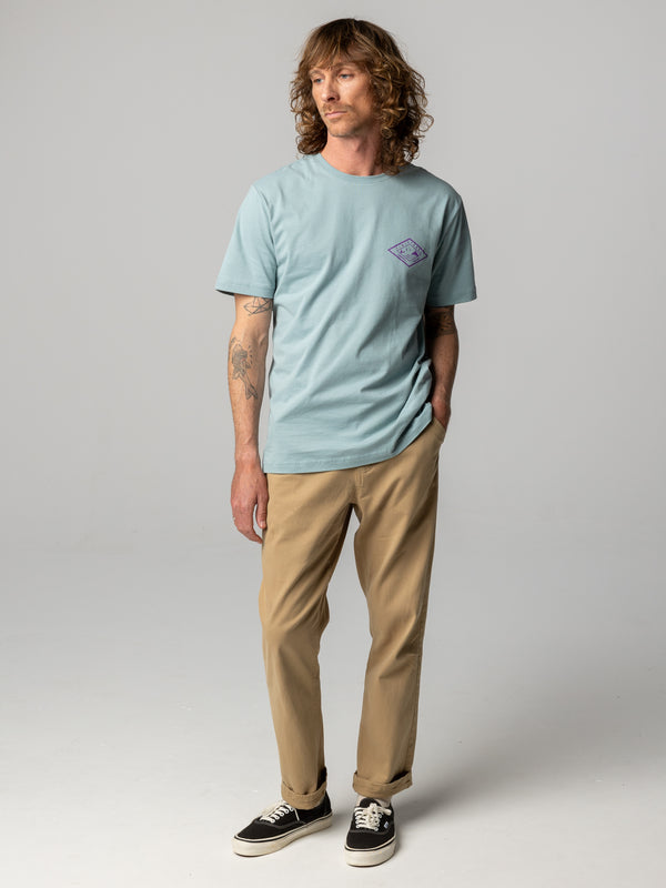Finisterre Men's Diamond Logo T-Shirt Blue Stone
