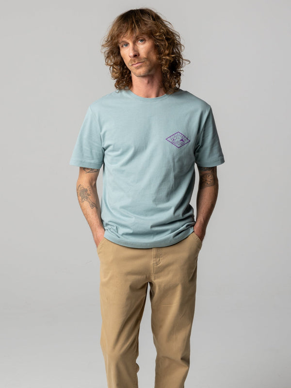 finisterre Men's Diamond Logo T-Shirt Blue Stone