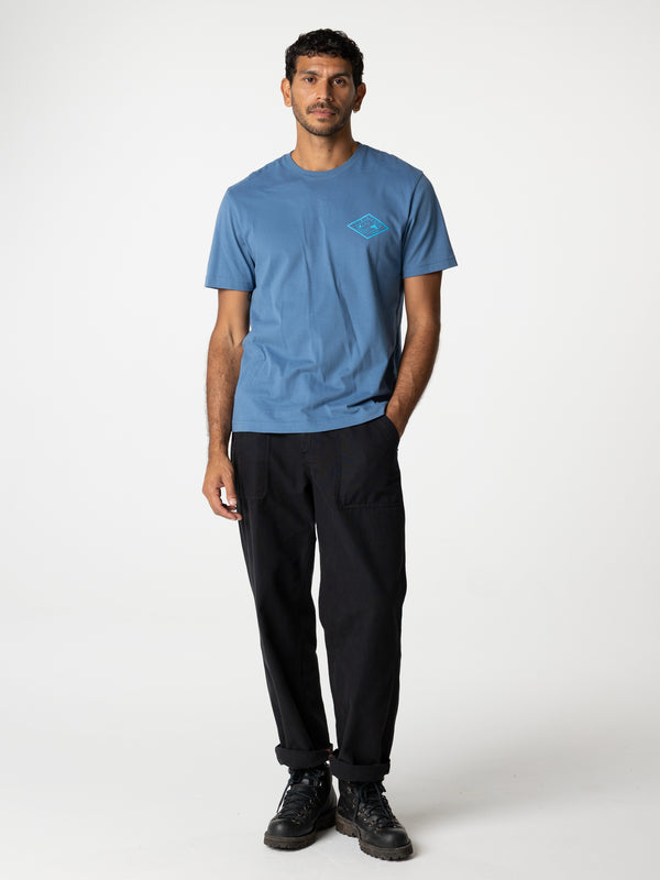 Finisterre Men's Diamond Logo T-Shirt Horizon Blue