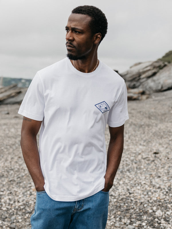finisterre Men's Diamond Logo T-Shirt White