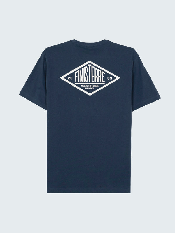 finisterre Men's Diamond Type T-Shirt Navy