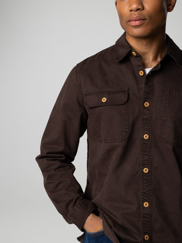 Finisterre Men's Eddystone Shirt Burnt Umber