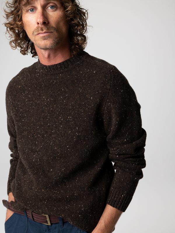 Finisterre Men's Furlong Crew Jumper Burnt Umber