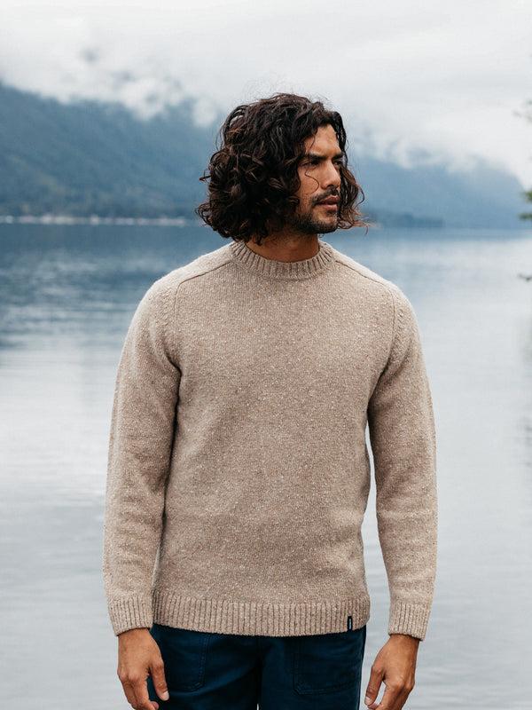 finisterre Men's Furlong Crew Jumper Taupe