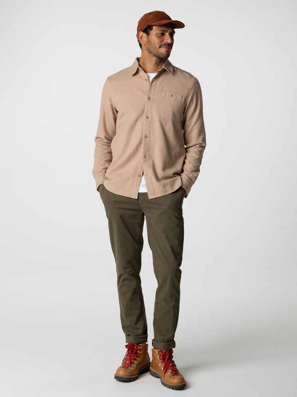 Finisterre Men's Gylly Shirt Taupe Dobby