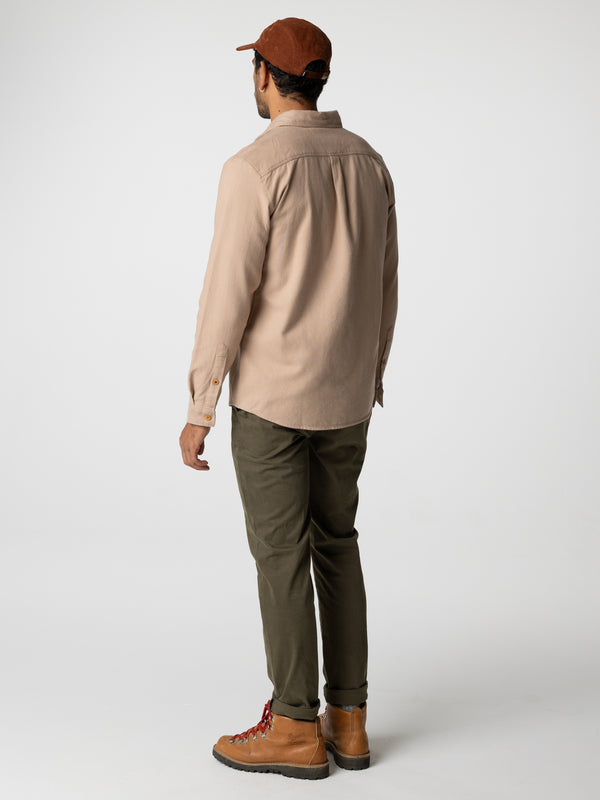 Finisterre Men's Gylly Shirt Taupe Dobby